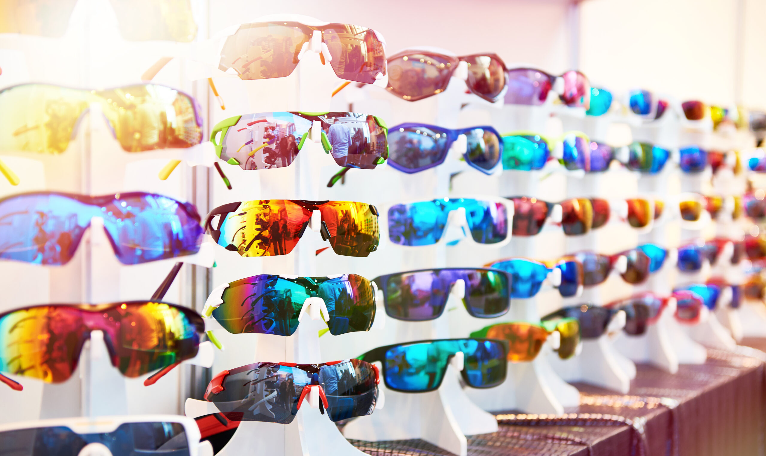 Sports glasses in a store